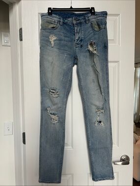 Ksubi Light Blue Distressed men’s Skinny Jeans